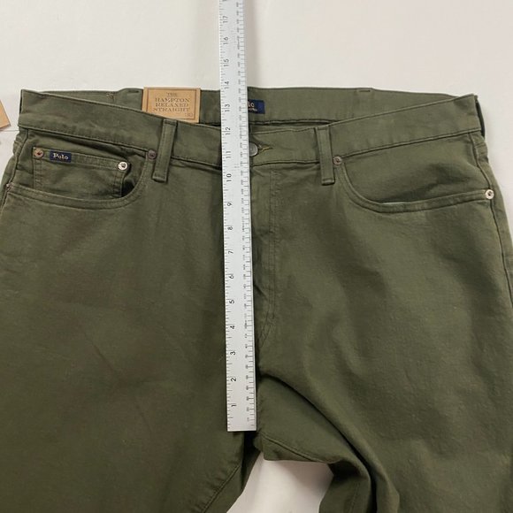 NWT Polo Ralph Lauren Hampton Relaxed Straight Jeans Mens 38 x 30 Olive Green - Picture 12 of 15